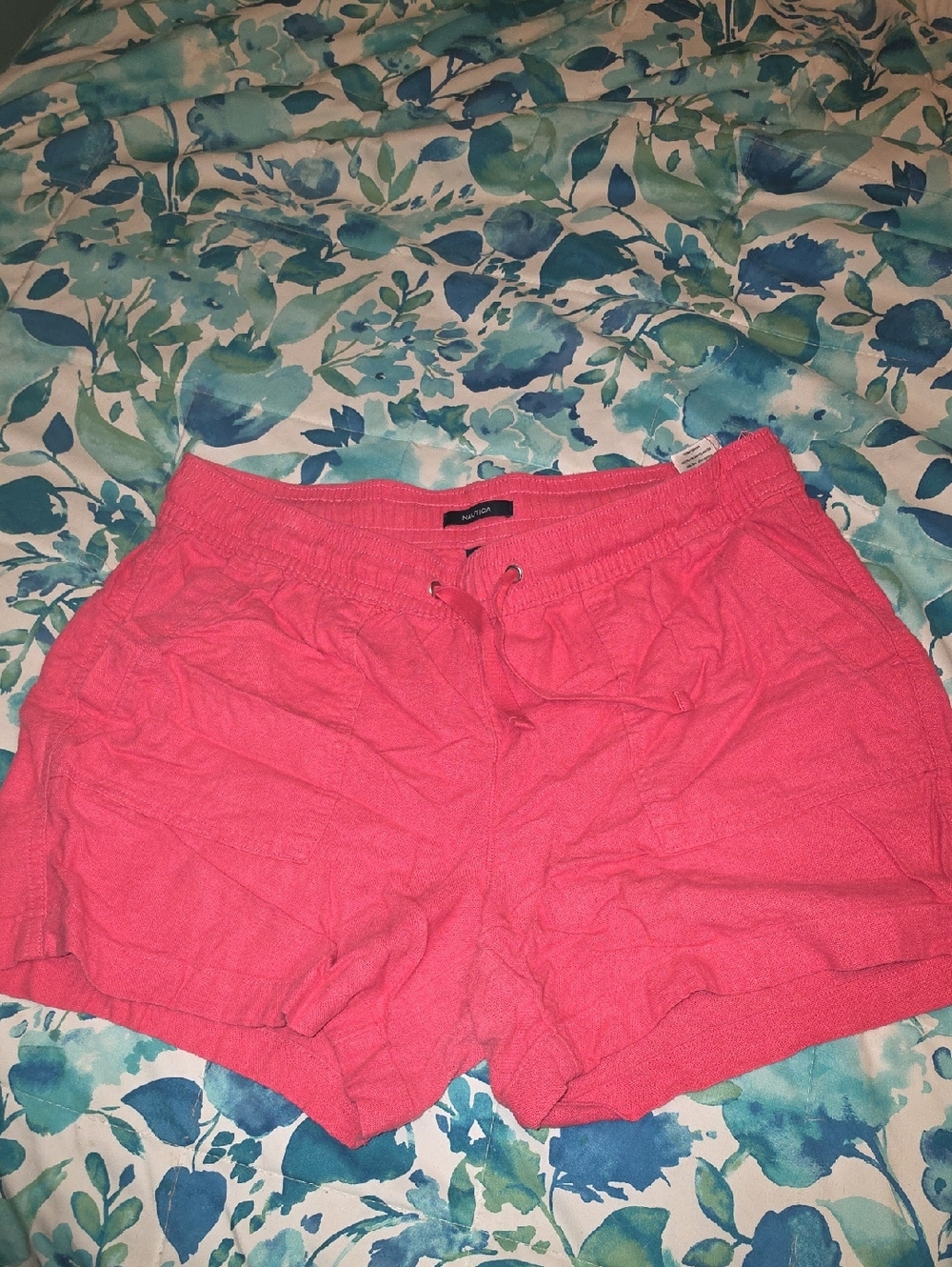 Nautica Coral Pink Drawstring Athletic Shorts